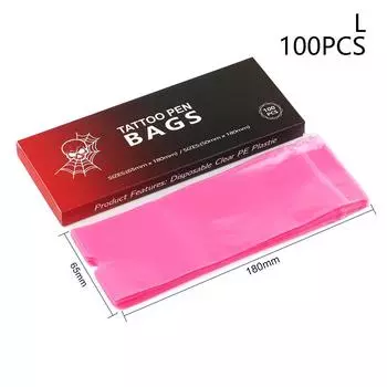 100 шт. больших размеров сумки для тату-ручек чехлы для машинок для татуировок черные синие самоклеящиеся чехлы аксессуары для татуировок L