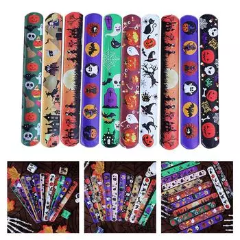 100 шт. браслетов для Хэллоуина, аксессуары, много стилей, браслеты для Хэллоуина для детей, веселья и украшения