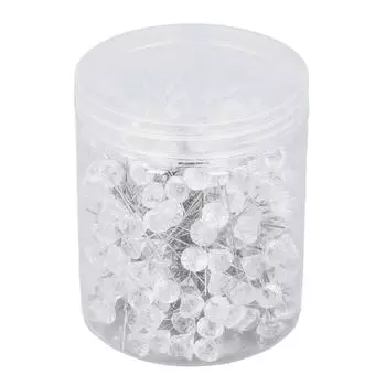 100 шт. бриллиантовых булавок для букетов, цветов, одежды, корсажа, бутоньерки, хрустальной головки, прозрачной прямой булавки