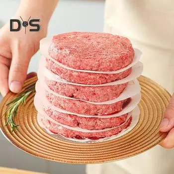 100 шт. бумага для пирожков с гамбургерами, антипригарные круглые восковые пергаментные листы для пресса для гамбургеров, замораживание говяжьего фарша, фантики для конфет, духовка, микроволновая печь, морозильник, сейф 12cm