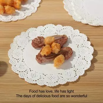 100 шт. бумага для выпечки, элегантный кружевной дизайн, впитывающая масло бумага, одноразовые вкладыши для выпечки для домашней кухни 5.5 inch 100pcs