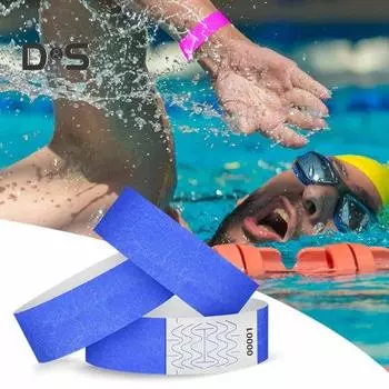 100 шт. бумажные браслеты, водонепроницаемые, устойчивые к разрыву идентификационные браслеты, простые в эксплуатации одноразовые браслеты для мероприятий, концертов, фестивалей зелёный