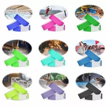 100 шт. бумажные браслеты, водонепроницаемые, устойчивые к разрыву идентификационные браслеты, простые в эксплуатации одноразовые браслеты для мероприятий, концертов, фестивалей