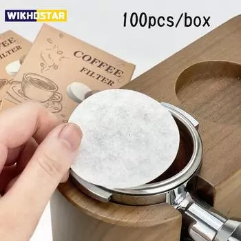 100 шт., бумажные фильтры для кофе, бумажные фильтры для эспрессо, 51 мм, 53 мм, 58 мм, шайба, экран для Delonghi Breville Portafilter, станки 51mm белый