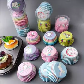 100 шт. бумажные формочки для кексов, формы для выпечки, радужные формочки для кексов, бумажные формочки для кексов, украшения свадебных тортов и вечеринок 7x5x3cm