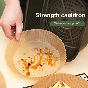 100 шт. бумажные вкладыши для фритюрницы, антипригарные маслостойкие круглые пергаментные бумаги для выпечки, обжарки в микроволновой печи, одноразовые жировые вкладыши для здоровья 100pcs