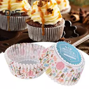 100 шт бумажные вкладыши для кексов изысканный узор практичные рождественские праздничные вкладыши для кексов украшения для торта