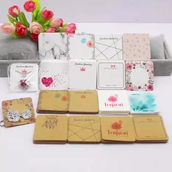 100 шт. бумажных сережек 5x5 см, упаковочная карточка для ожерелья, демонстрационная упаковка для ювелирных изделий 100card