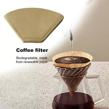 100 шт., бумажный фильтр для кофе, натуральный неотбеленный, одноразовый, капельница для кофе, конус, универсальные аксессуары для кофеварки Small
