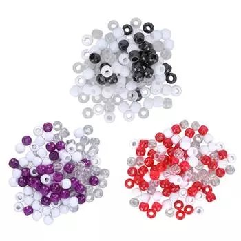 100 шт., бусины для дредов, разные цвета, бусины для плетения волос, аксессуары для украшения бороды Black White Transparent