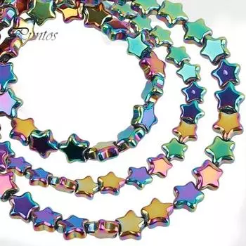 100 шт. бусины со звездами, универсальные цветные стеклянные бусины тонкой работы для самостоятельного изготовления ювелирных изделий, украшения для рукоделия G