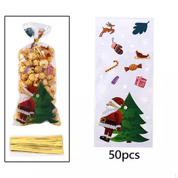 100 шт. целлофановые пакеты с принтом, самоклеящиеся, подарочные для вечеринок, для печенья, десерта, сумки Quantity 50