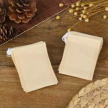 100 шт. чайных пакетиков на шнурке, чайный фильтр-пакет, чайный пакетик с травяным фильтром, пустые бумажные чайные пакетики 7*5cm
