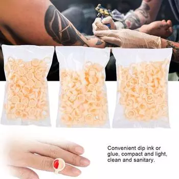 100 шт. чашка для татуажа бровей, держатель для пигментного клея для микроблейдинга S