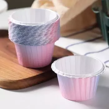 100 шт., чашки для кексов, легкие градиентные цвета, вкладыши для выпечки тортов, универсальные чашки для кексов для свадеб, дней рождения, вечеринок B