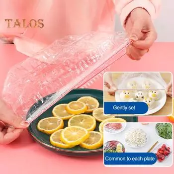 100 шт. чехлы для хранения продуктов, хорошая герметичность, защита пищевых продуктов, простота использования, надежная эластичная упаковка, липкая пленка, аксессуары для столовой 100pcs
