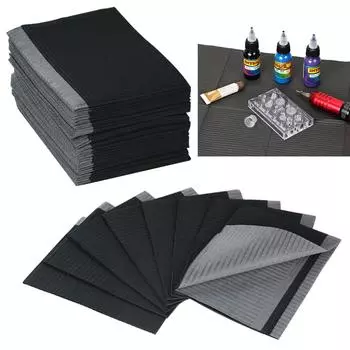 100 шт. чехлы для тату-столов, чистые подкладки, одноразовые стоматологические нагрудники, простыни, салфетки, подкладка, гигиена, личный тату-нагрудник, водонепроницаемый для татуировок чёрный