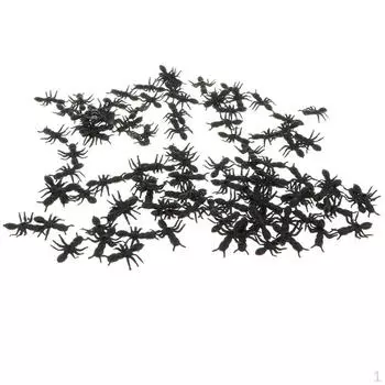 100 шт черные пластиковые фигурки, детские игрушки для шуток