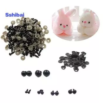 100 шт. черные пластиковые игрушечные глаза, безопасные «сделай сам», 6-14 мм, для кукол-животных плюшевого мишки 6 mm