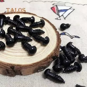 100 шт., черные пластиковые куклы «сделай сам», безопасные глаза для плюшевого мишки, мягкие игрушки, скрапбукинг с животными 6 mm