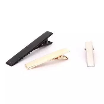 100 шт черные заколки для волос с одним зубцом, шпилька из кожи аллигатора, пустые заколки для волос серебряный