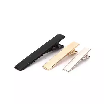 100 шт черные заколки для волос с одним зубцом, шпилька из кожи аллигатора, пустые заколки для волос серебряный