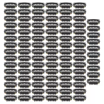 100 шт черный U-образный зажим для наращивания волос, безопасный зажим для парика с 6 зубцами, зажим для парика для DIY