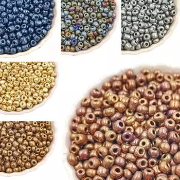 100 шт. чешские стеклянные бусины-разделители, размер 4 мм, металлический цвет, креативные стеклянные бусины для изготовления ювелирных изделий, красочные аксессуары DIY в стиле ретро 2