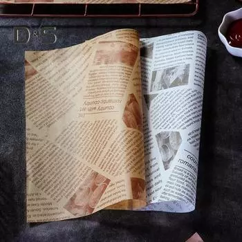 100 шт., чистая маслопоглощающая бумага, не содержит BPA, практичная, для пикника, гастронома, для упаковки пищевых продуктов, жиронепроницаемая бумага L коричневый