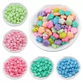 100 шт., цвет макарон, кремовый цветок, бусины, браслет «сделай сам», ожерелье, материалы ручной работы, модные аксессуары белый