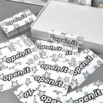 100 шт., цветная уплотнительная наклейка со звездой для картонной коробки, пузырчатая сумка, подарочная карта, экспресс-коробка, упаковочная наклейка «сделай сам»
