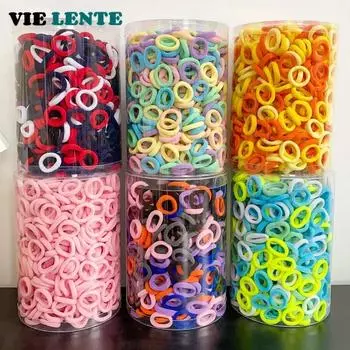 100 шт. цветные базовые нейлоновые эластичные резинки для волос для девочек, резинка для волос, детские модные аксессуары для волос