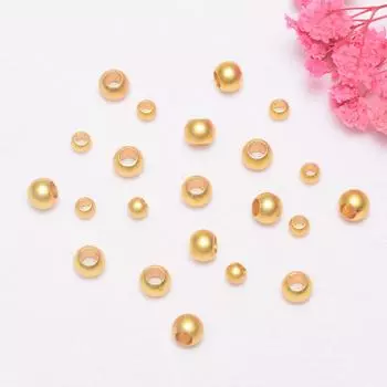 100 шт., цветные бусины с крупным отверстием из древнего песка и золота, гладкие разделительные бусины, сделай сам, плетеная веревка, браслет, ожерелье, ювелирные изделия, свободные бусины T96) 4mm