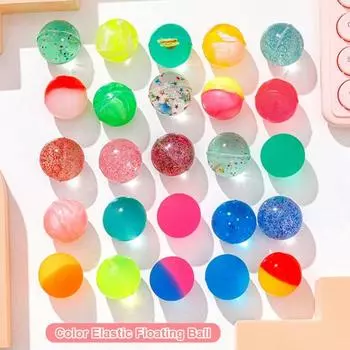 100 шт. цветные игрушки, прыгающие шарики в помещении, забавные портативные прозрачные гибкие игрушки для игр на открытом воздухе для детей