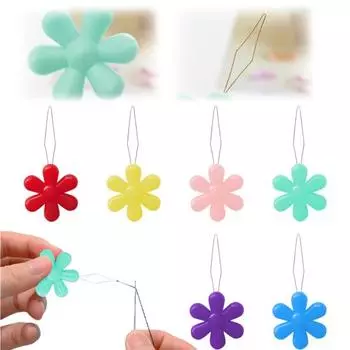 100 шт. Цветочная игла для нитевдевателя DIY Ручное шитье Вышивка крестиком Ремесла Устройство для нитевдевателя Портативный пластик