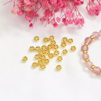 100 шт. цветосберегающих бусин в оболочке из 14-каратного золота, разделители для бусин, бусины для счетов, дисковые бусины, браслеты своими руками, ожерелья, аксессуары, бусины россыпью M81 4mm