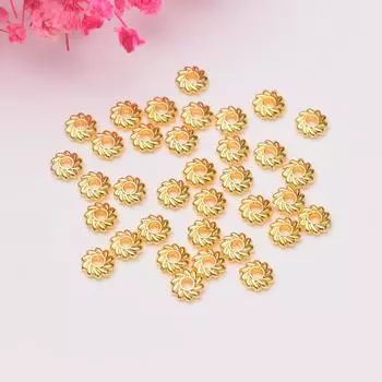 100 шт., цветоустойчивая прокладка в виде подсолнуха из 14-каратного золота, прокладка в виде бисера Hot Wheel, аксессуары для браслета из бисера ручной работы