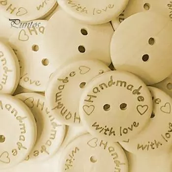 100 шт., деревянная пуговица ручной работы с сердцем для шитья, альбом для вырезок, DIY Декор, ремесло S