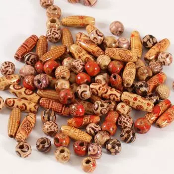 100 шт. Деревянные бусины африканские кольца для волос регги плетеные аксессуары для дредов