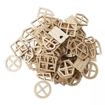 100 шт. Деревянные оконные вырезы, многоцелевые, сделай сам, инновационные, изготовленные вручную, необработанные деревянные срезы для детей