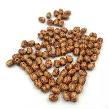 100 шт. деревянных бусин с большим отверстием, подходят для самостоятельного изготовления браслета, ожерелья, ювелирных изделий, 8x10 мм