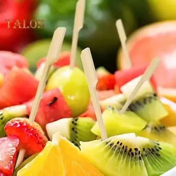 100 шт. деревянных шпажек 6 дюймов, прочные коктейльные шпажки для закусок, плоские палочки для еды на вечеринке, барбекю, фруктов, сыра, досок для колбасных изделий, аксессуары 100pcs