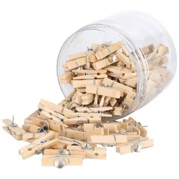 100 шт. деревянных зажимов, мини-ретро-фото для украшения стен, поделки, рождественской елки