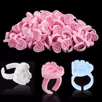 100 шт., держатель для клея для наращивания ресниц, держатель для бровей, держатель для пигмента для микроблейдинга и татуажа, пластиковый контейнер, инструменты для макияжа