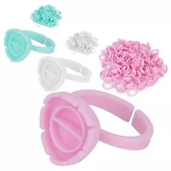 100 шт. держатель для клея для ресниц, стаканчик для наращивания ресниц, быстрый органайзер для ресниц Pink