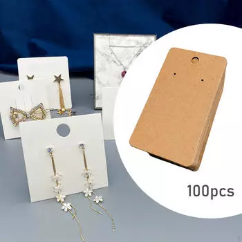 100 шт., держатели для карточек для сережек, долговечные для хранения ювелирных изделий хаки
