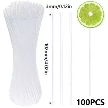 100 шт. десертные шоколадные акриловые палочки для леденцов, прозрачные палочки для торта, многоразовые 3mmx102mm