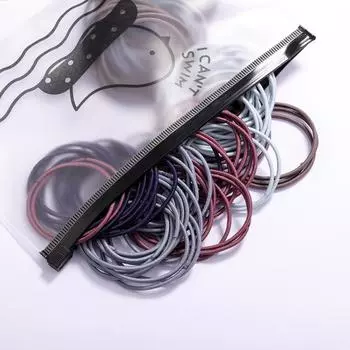 100 шт. детская резиновая веревка с хвостиком флуоресцентного цвета с высокой эластичной головкой чёрный