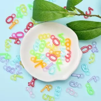 100 шт. детское ожерелье, браслет, случайные буквы, акриловые бусины, кулон, аксессуары для изготовления ювелирных изделий своими руками, цифровые бусины Style 4