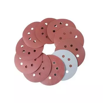 100 шт. Дисковая красная наждачная бумага 8 отверстий Круглая наждачная бумага Полировальные инструменты для металла дерева камня 100 шт.